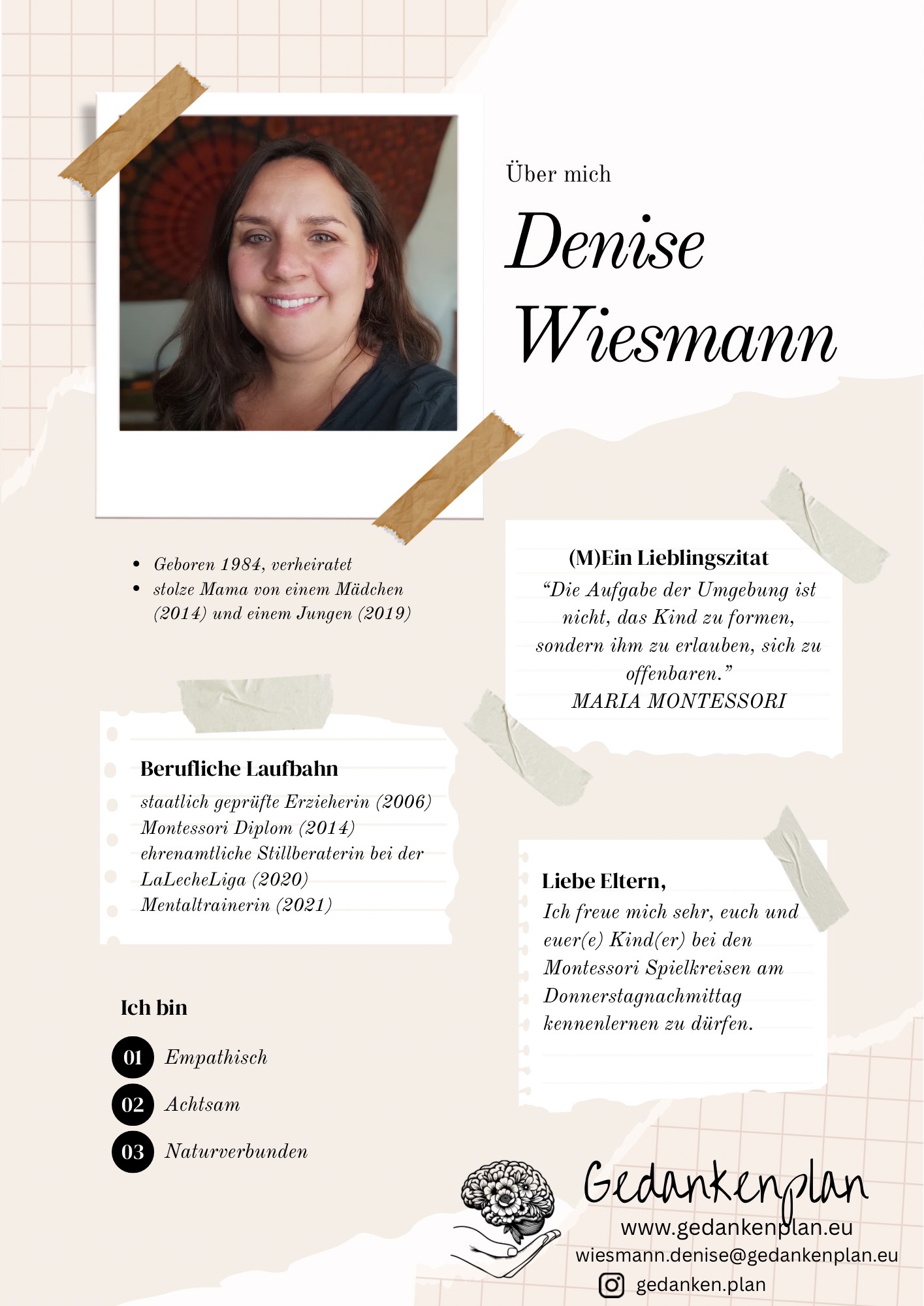 Beige And White Scrapbook Board Introduction All About Me A4 Document