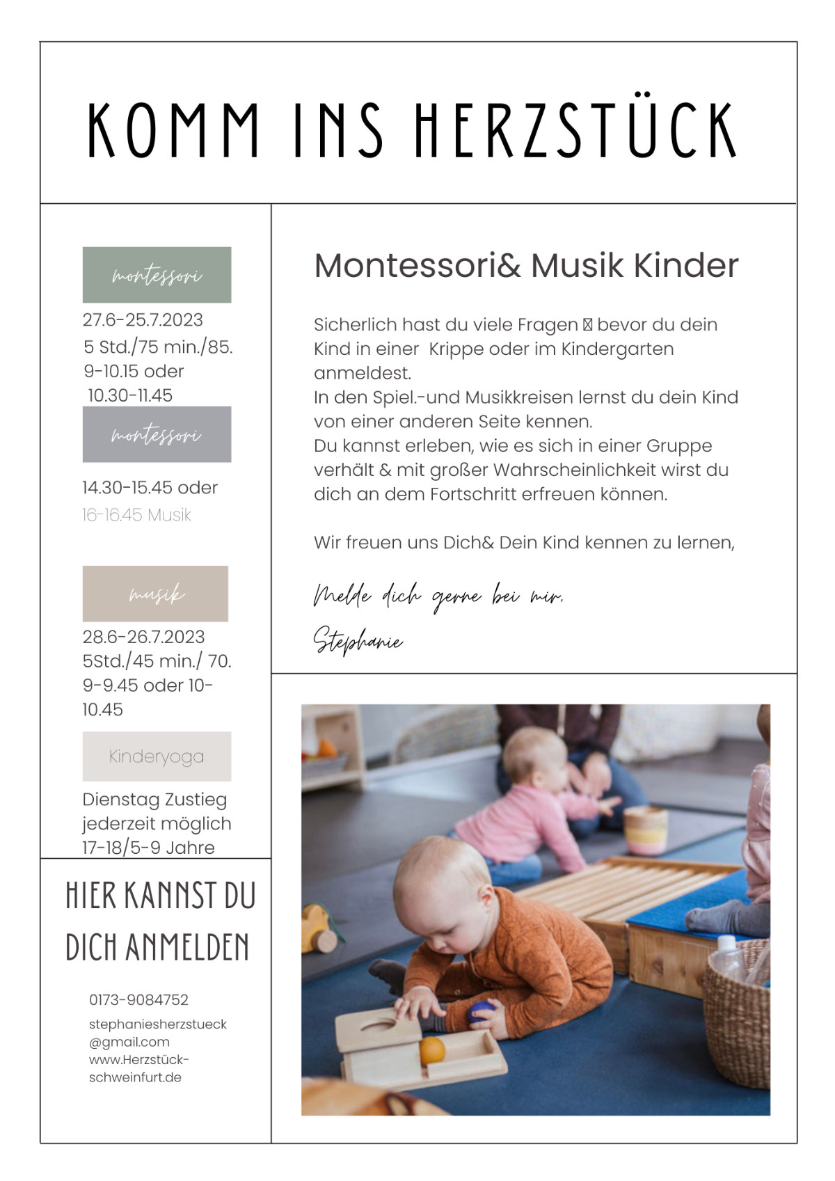 Grün weißer minimalistischer Pastell Yoga Kurs Flyer - 1